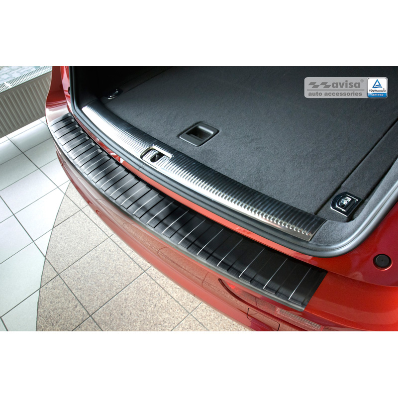 Black Stainless Steel Rear bumper protector  Audi Q5 2008-2012 & 2012- 'Ribs'