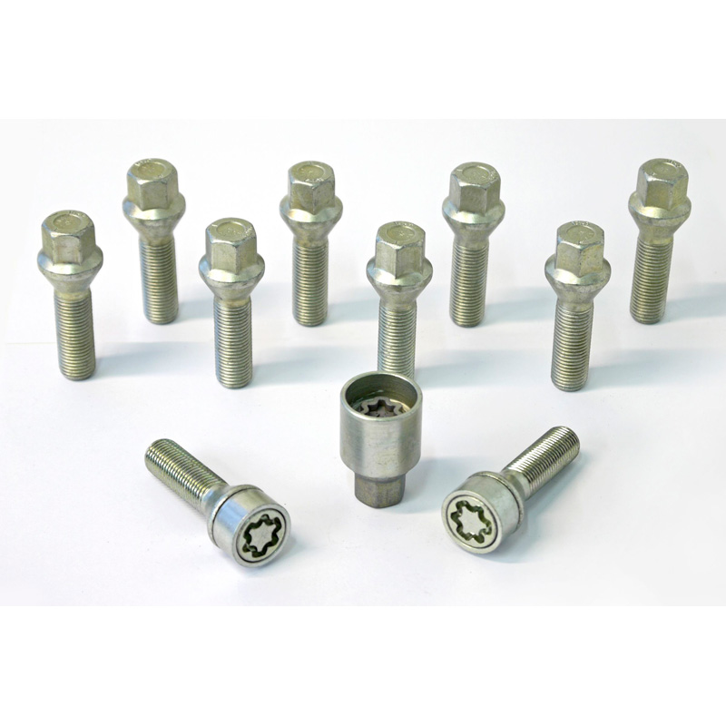 H&R Wheel bolt Set Taper-Head M14x1.50 - Length 40mm - 10 pcs. - incl. wheel-locks