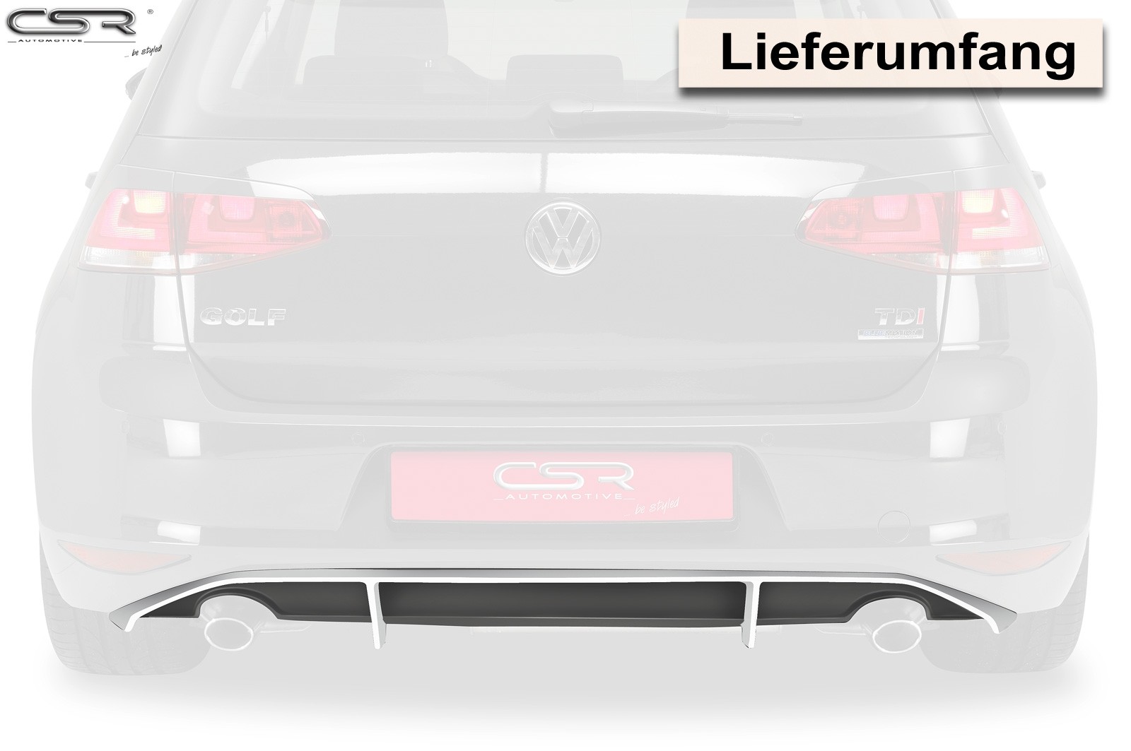Achterbumper Diffusor VW Golf VII 08/2012- CSR