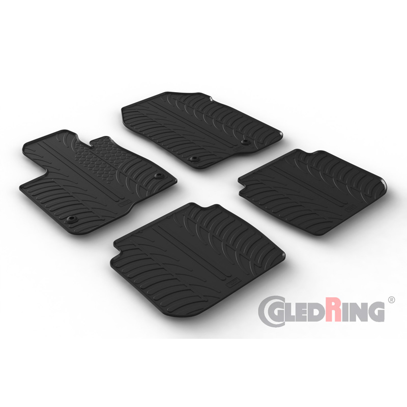 Rubber car mats set  Honda CR-V VI (RS_) Hybrid 2023- (T profile 4-pieces + mounting clips)