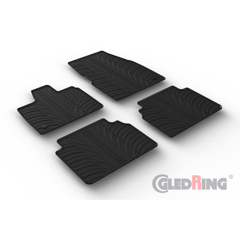 Rubber car mats set  BMW i3 (I01) 2013- (T profile 4-pieces + mounting clips)