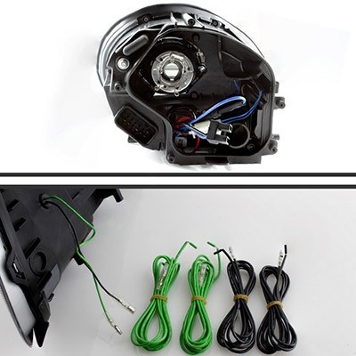 Headlights Porsche Boxster 987 LED DRL look black