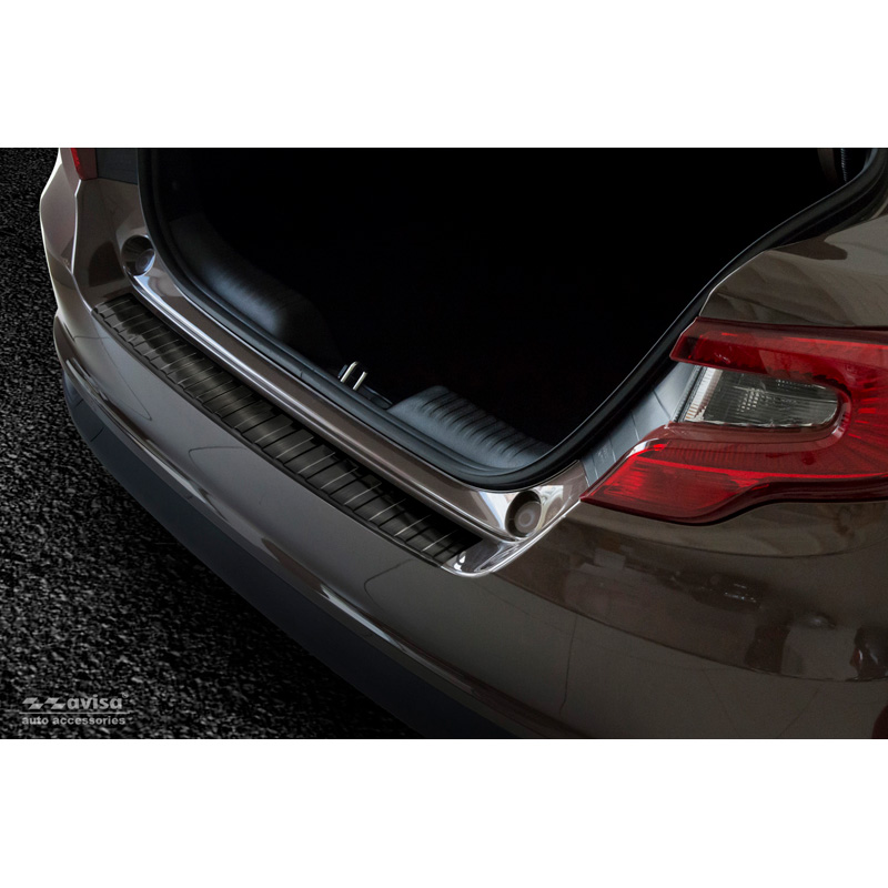 Black Stainless Steel Rear bumper protector  Fiat Tipo Sedan 2016-2020 & FL 2020- 'Ribs'