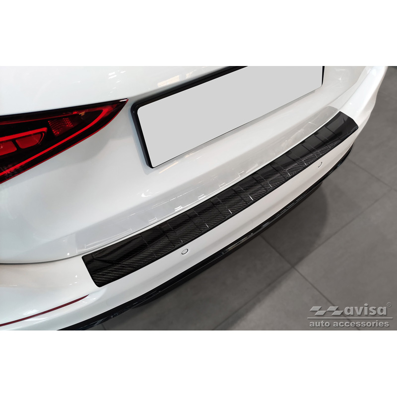 Echt 3D Carbon Achterbumperprotector  Mercedes C-Klasse Touring S206 2021- 'Ribs'
