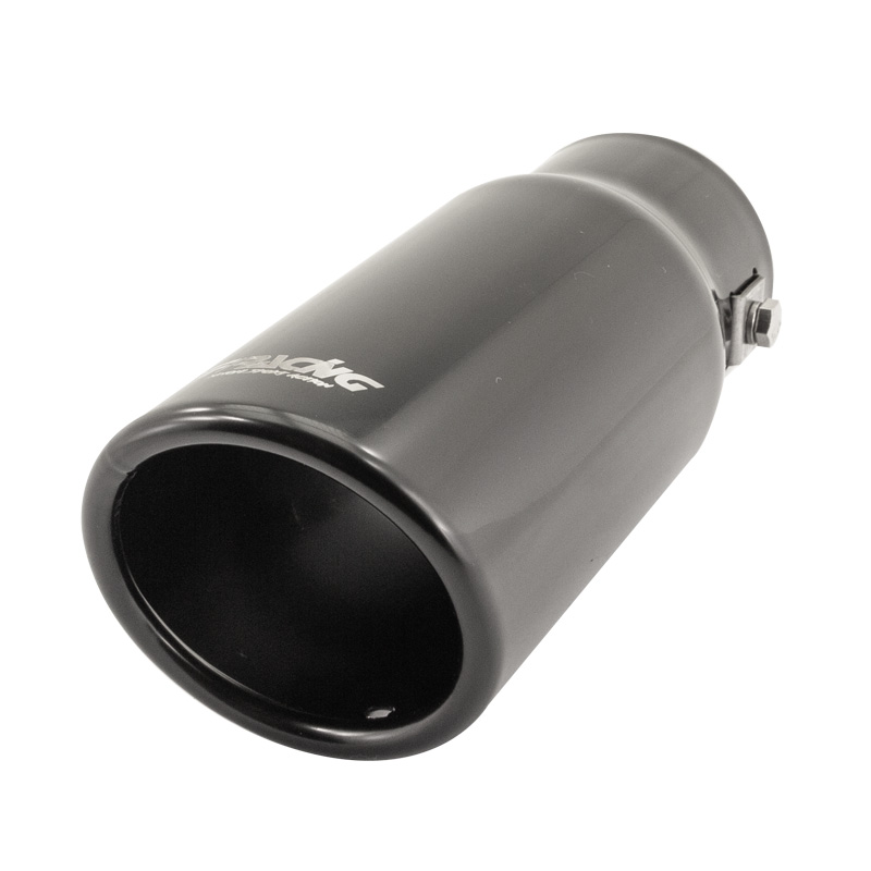 Simoni Racing Uitlaatsierstuk Rond/Schuin RVS Zwart - Ø76xL180mm - Montage ->64mm