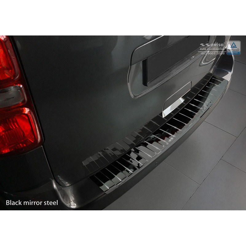 Black Mirror Stainless Steel Rear bumper protector  Citroën Spacetourer / Peugeot Traveller / Toyota Proace Verso 2016- 'Ribs'