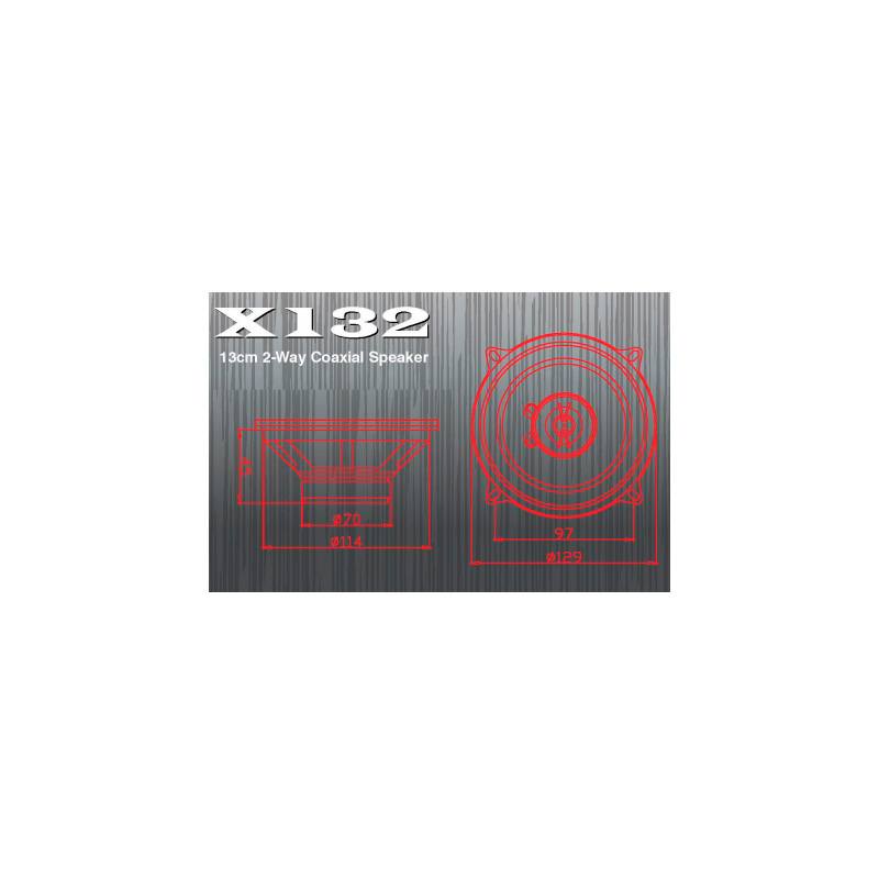 Excalibur X132 - 5.25'' (13cm) 2-weg Coaxiaal 300W Autospeakers