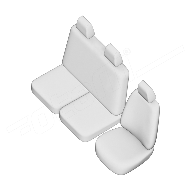 New York Design Artificial leather seat covers 2+1  Ford Transit Custom 2023- (split in bottom bench)