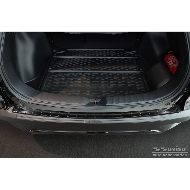 Black Stainless Steel Rear bumper protector  Toyota Corolla Cross 2022- 'Ribs'