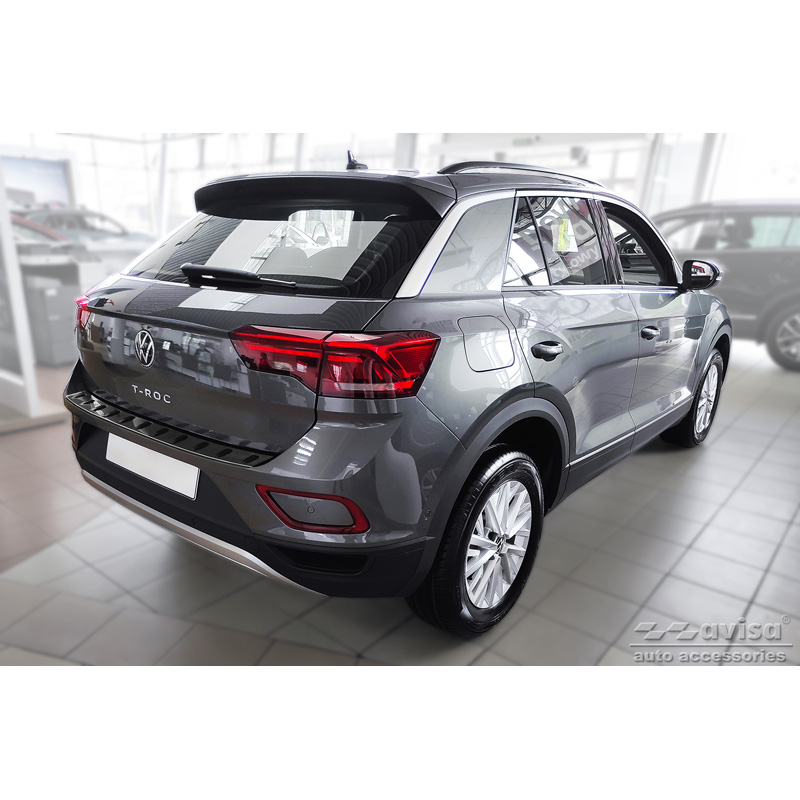 Black Stainless Steel Rear bumper protector  Volkswagen T-Roc & T-Roc Cabrio 2017-2022 & Facelift 2022- 'STRONG EDITION'