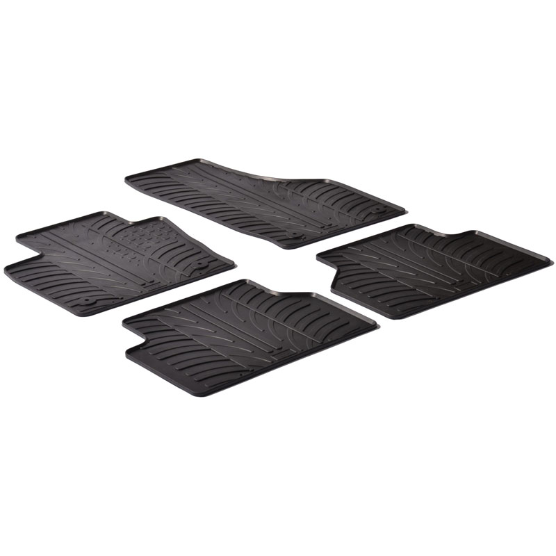 Rubber car mats set  Audi Q3 2011-2018 (T profile 4-pieces + mounting clips)