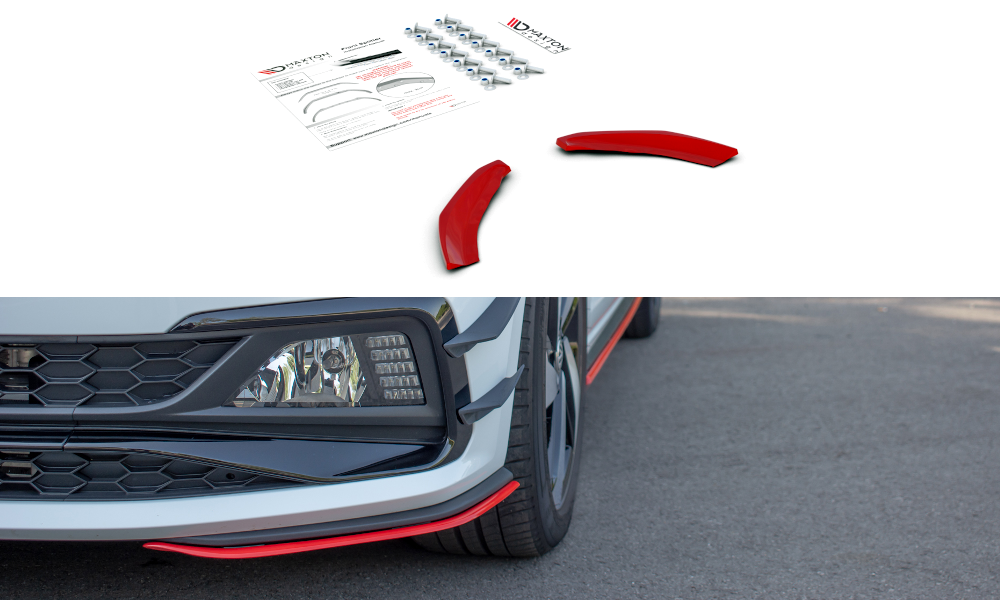 Voorspoiler VW Polo MK6 GTI Glans Zwart
