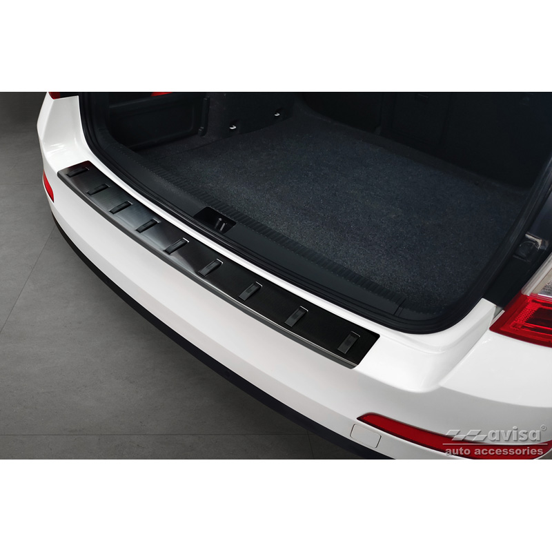 Black Stainless Steel Rear bumper protector  Skoda Octavia III 2013-2017 'STRONG EDITION'