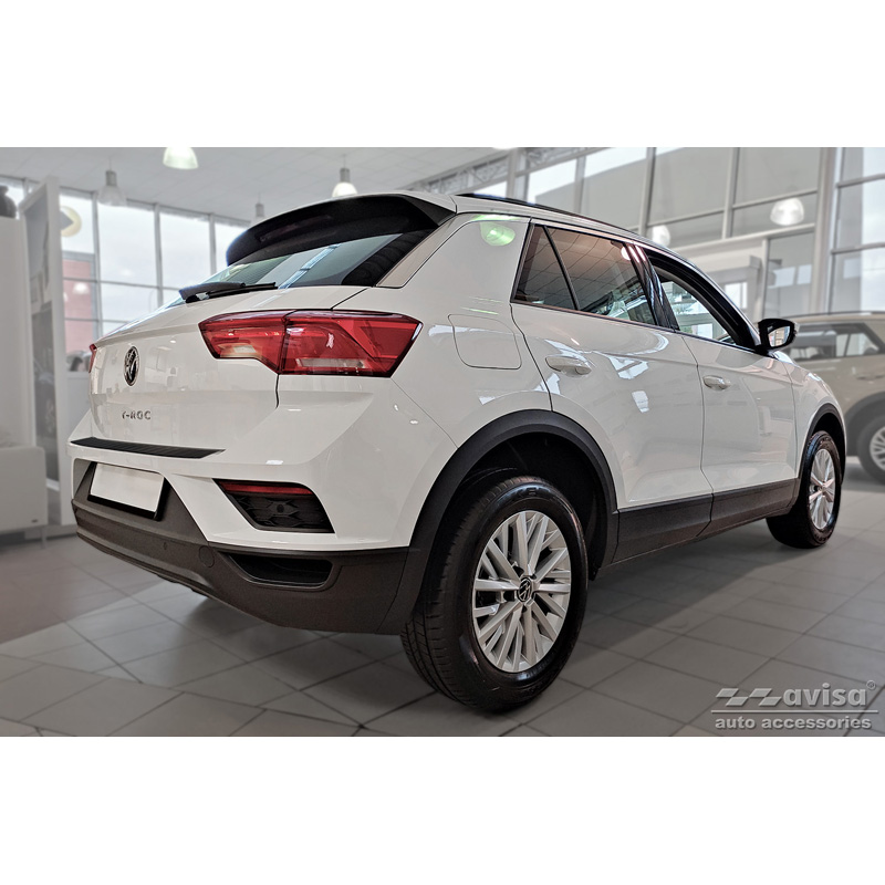 Matt Black Stainless Steel Rear bumper protector  Volkswagen T-Roc 2017-2022 & Facelift 2022- incl. Cabrio 'Ribs'