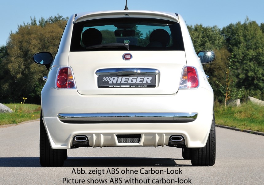 Diffuser Fiat 500 (312) sportuitlaat links + rechts Rieger carbon-look