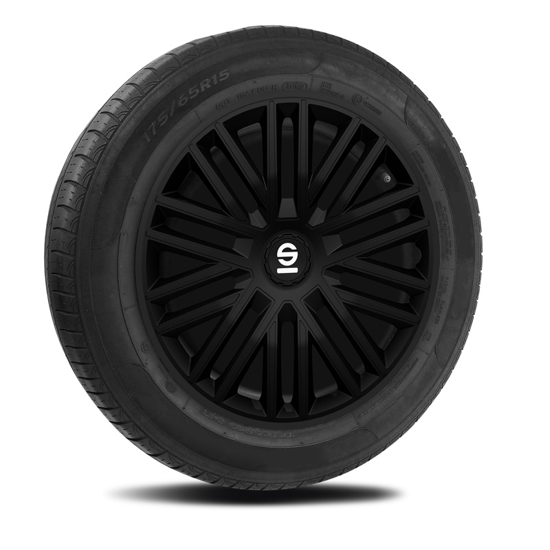 Sparco Wieldoppen Bergamo - 14-inch - Zwart - Set van 4 stuks