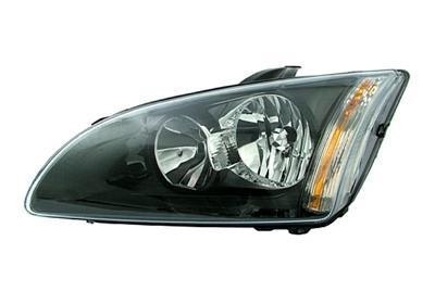koplamp, H1+H7, zwart, elektr verstelb, links Ford Focus, 2004-2