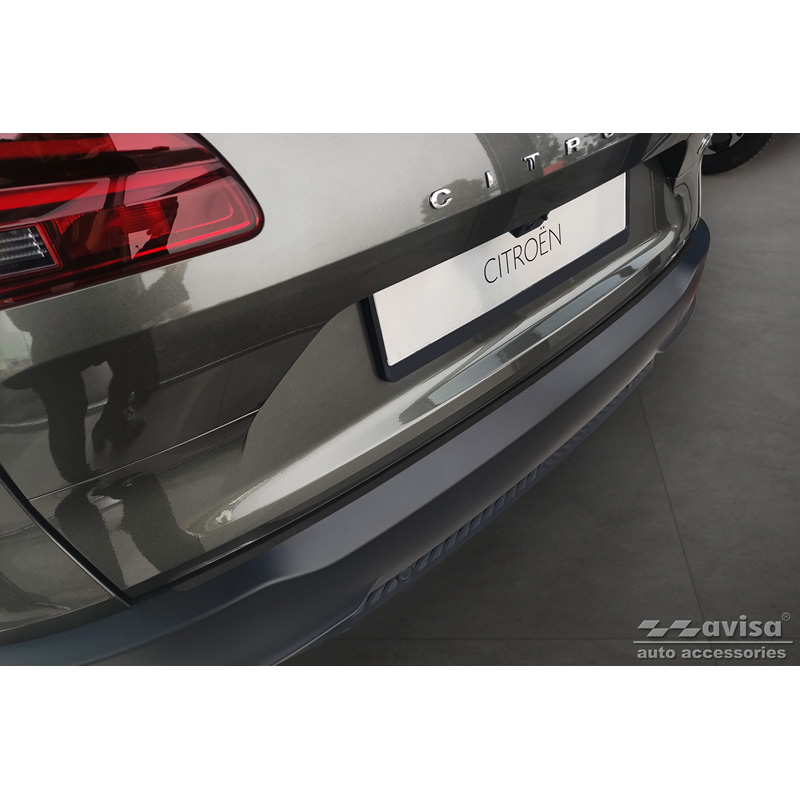 Black Stainless Steel Rear bumper protector  Citroën C5 X 2021- 'Ribs'