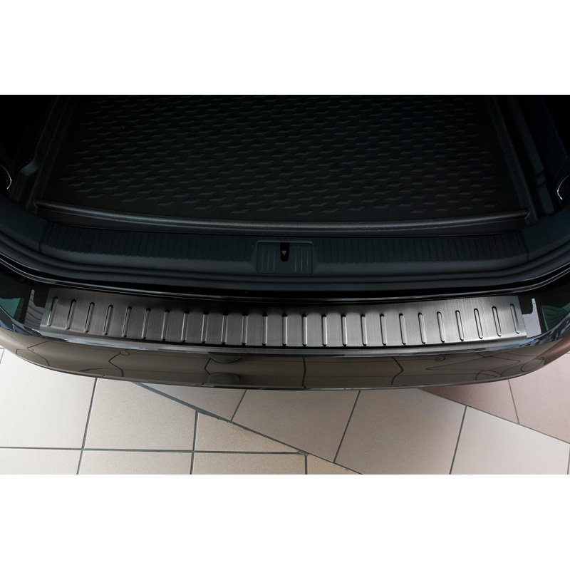 Black Stainless Steel Rear bumper protector  Volkswagen Passat 3G Variant 2014-2023 'Ribs'