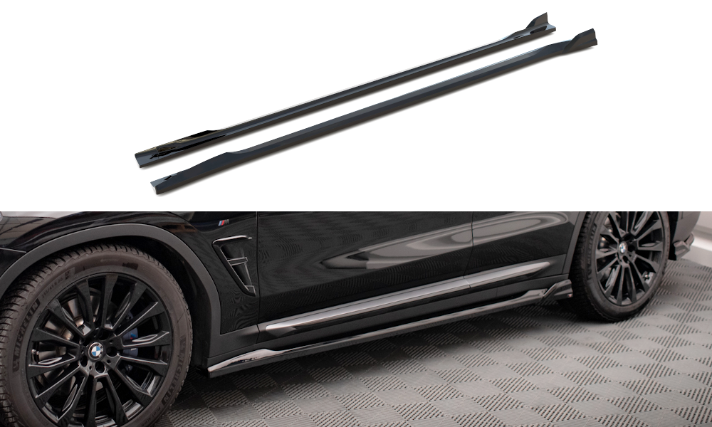Zijskirts BMW X3 G01 2017 - 2021 Maxton Glans Zwart