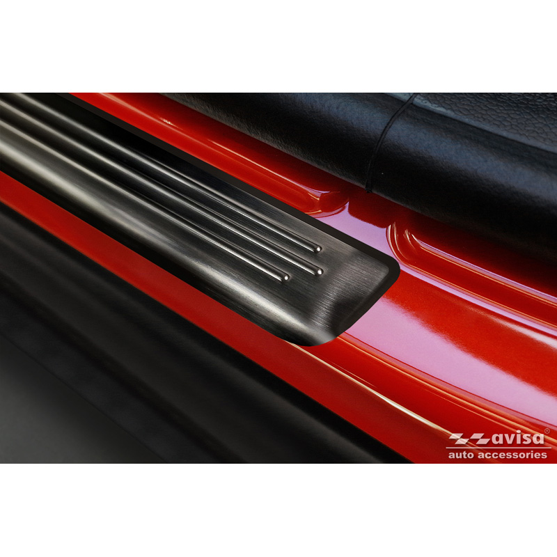Black Inox door sill protectors  Fiat 600(e) (365_) 2023- - 'Lines' - 4-pieces