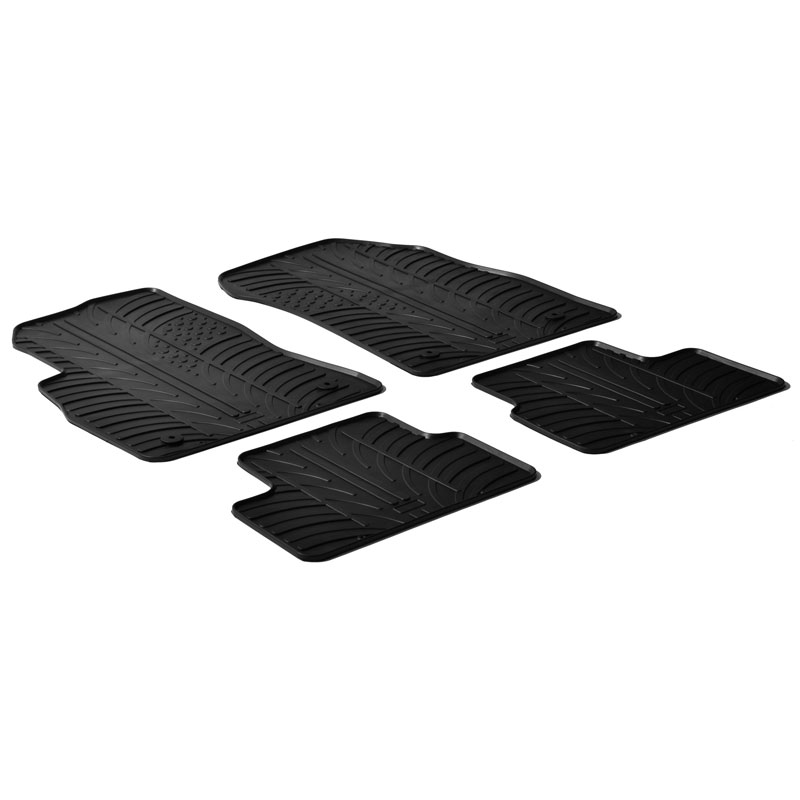 Rubber car mats set  Chevrolet Cruze 2009- (T profile 4-pieces + mounting clips)