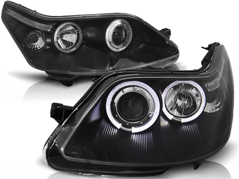 Koplampen Citroen C4 Angel Eyes zwart