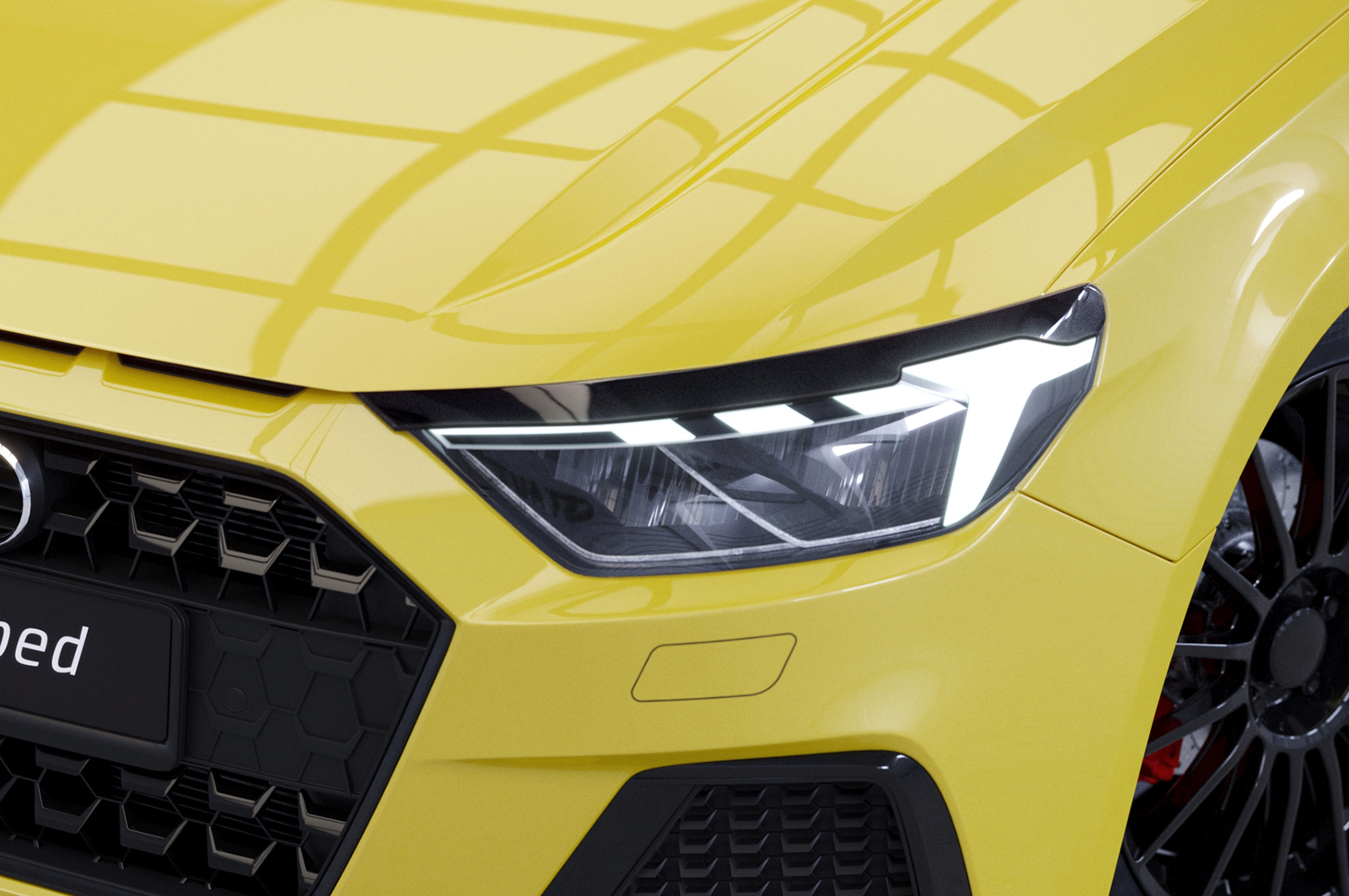 Koplampspoiler Audi A1 (Type GB) CSR Glans Zwart