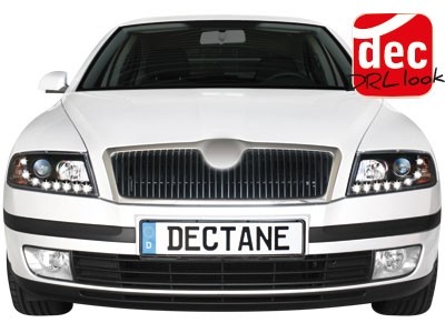 Koplampen Skoda Octavia 05-09 DRL look Devil Eyes zwart