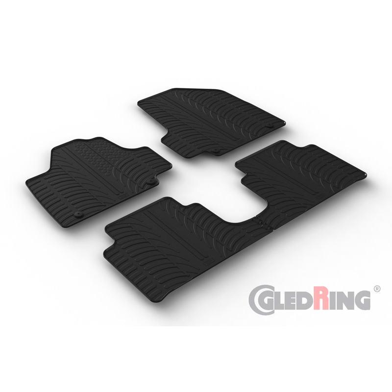 Rubber car mats set  Hyundai Ioniq 5 (NE) 2020- (T profile 4-pieces + mounting clips)