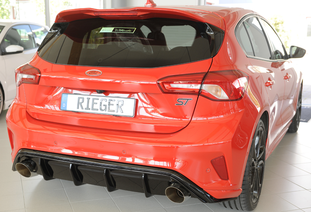 Diffuser Ford Focus 4 ST-Line uitlaatpijp links + rechts Rieger glans zwart