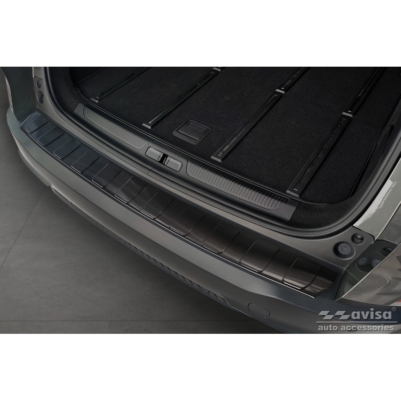 Black Stainless Steel Rear bumper protector  Citroën C5 X 2021- 'Ribs'