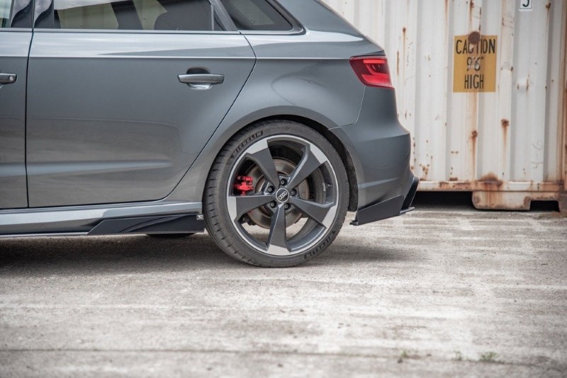 Duurzame Achterzij Spoilers + Glanzende Kleppen Audi RS3 8V Sportback