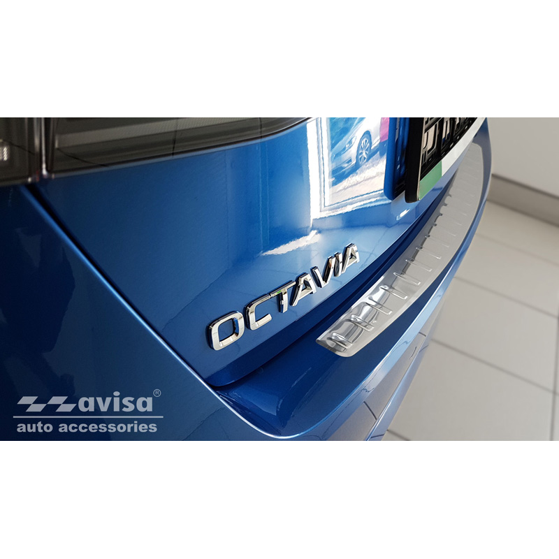 Stainless Steel Rear bumper protector  Skoda Octavia IV Liftback 2020-2024 & FL 2024- 'Ribs'