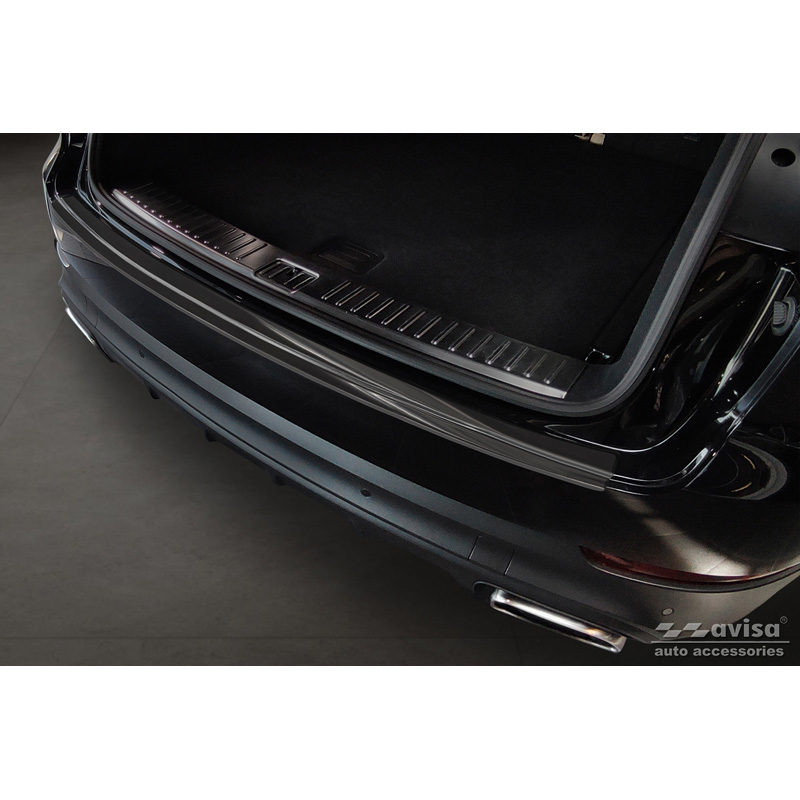 Black Stainless Steel Rear bumper protector  Porsche Cayenne III 2017-