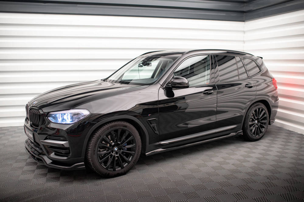 Zijskirts BMW X3 G01 2017 - 2021 Maxton Glans Zwart