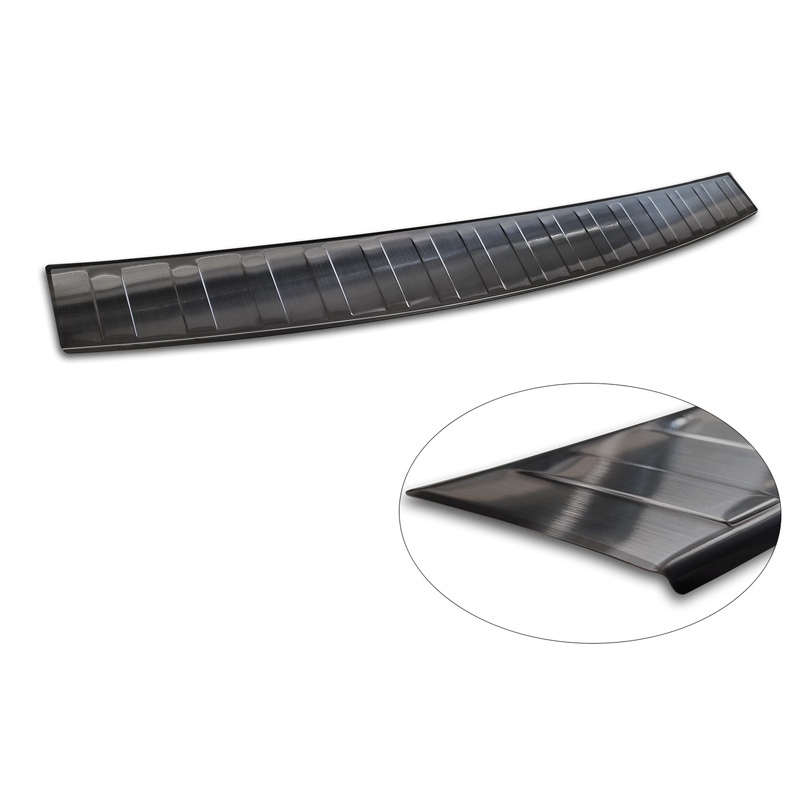 Black Stainless Steel Rear bumper protector  Mercedes EQE SUV (X294) 2022- 'Ribs'