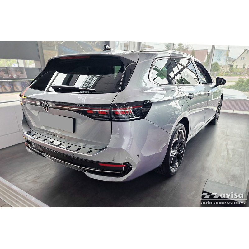 Stainless Steel Rear bumper protector  Volkswagen Passat Variant (CJ5) incl. R-Line & Hybrid 2024- 'STRONG EDITION'