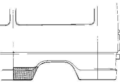aansluitstuk, wb = 3050, rechts Mercedes W601/W602, 207D, 1977 -
