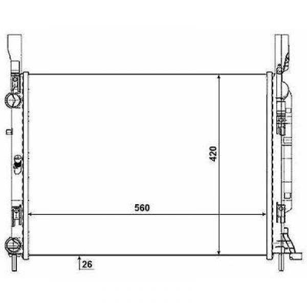 Radiator KANGOO 08->> 560x460x26 1.61.5 dCI +AC