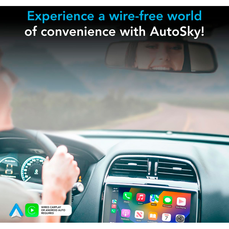AutoSky WUA-8 Wireless CarPlay and Android Auto Adapter – USB Dongle - Sapphire Edition
