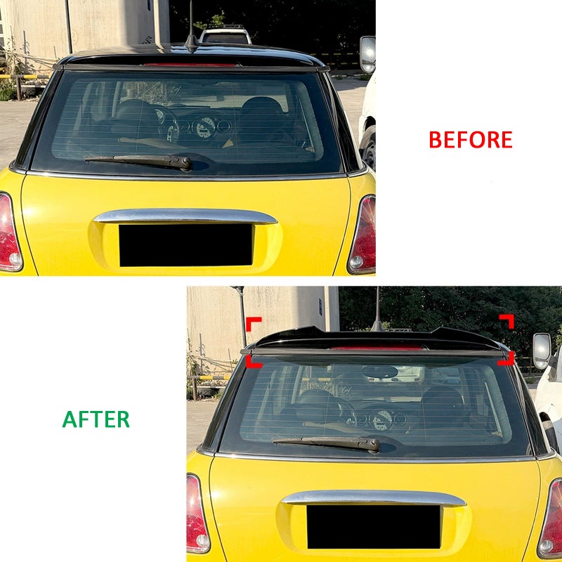 Roof spoiler (Spoiler Cap)  Mini One/Cooper R50/R53 2001-2006 (ABS Glossy Black)