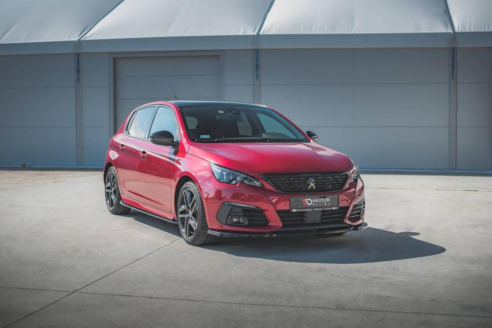 Voorspoiler Peugeot 308 GT MK2 Facelift 18-.. Glans Zwart v.2