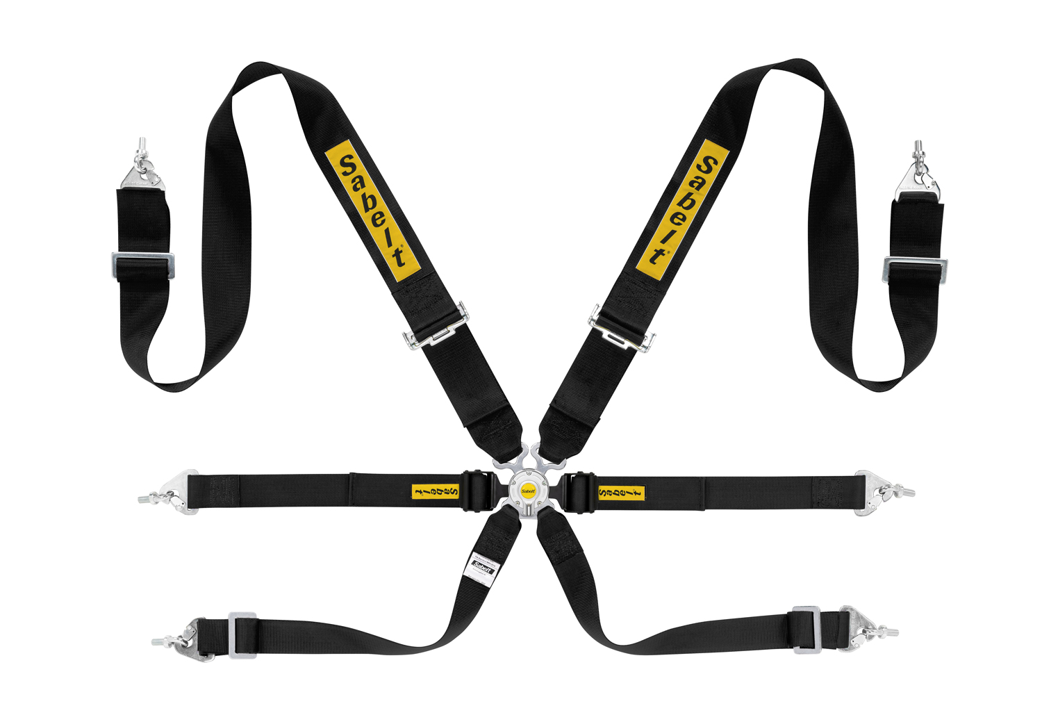 Sabelt Gordel 6 Punts Saloon Steel Zwart 3 Inch/2Inch FIA