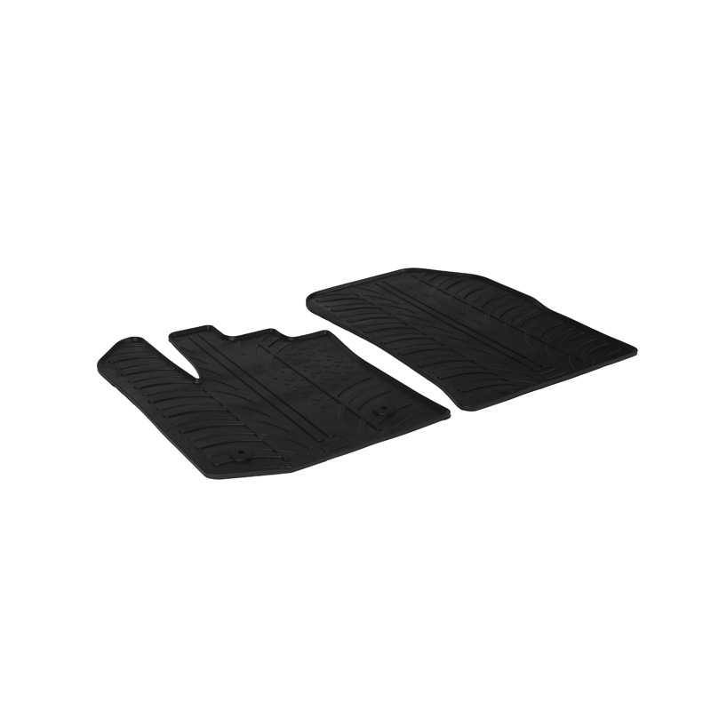 Rubber car mats set  Dacia Dokker Furgon 2013- (T profile 2-pieces + mounting clips)