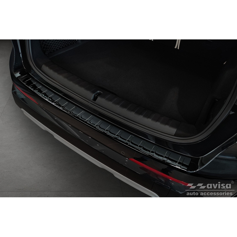 Black Mirror Stainless Steel Rear bumper protector  BMW X1 U11 / U11 xLine 2022- 'Ribs'
