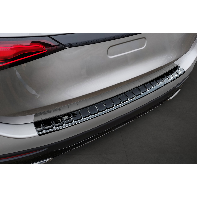 Black Mirror Stainless Steel Rear bumper protector  Mercedes GLC II (X254) 2022- 'Ribs'