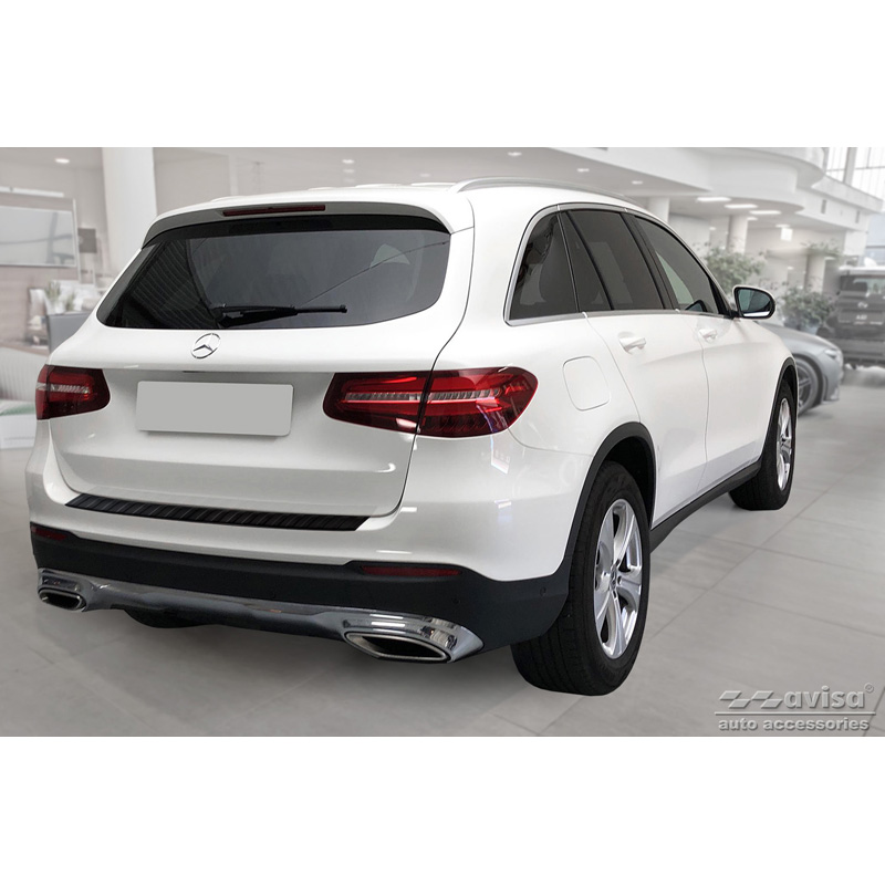 Matzwart RVS Achterbumperprotector  Mercedes GLC 5-deurs 2015-2019 & FL 2019- 'Ribs'