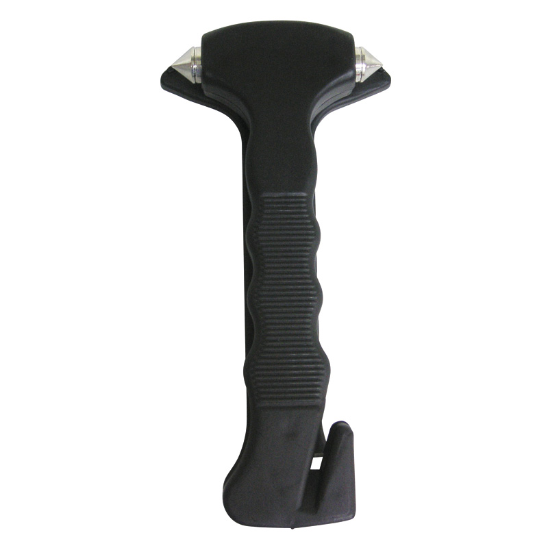 Emergency hammer with belt knife - black - incl. holder
