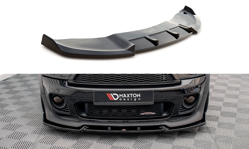 Voorspoiler V.3 Mini Cooper John Cooper Works R56 Maxton Glans Zwart